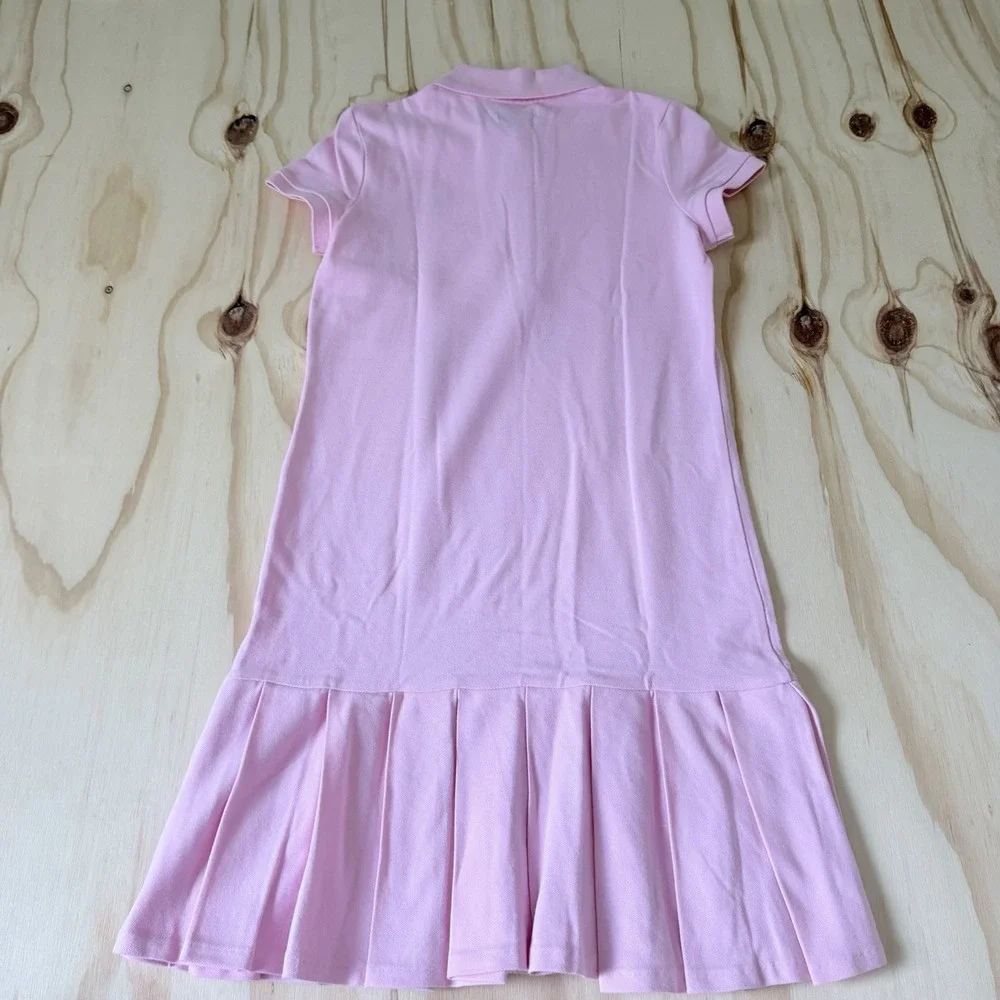 Ralph Lauren Girls Pink Polo Shirt Dress Size Large 12-14